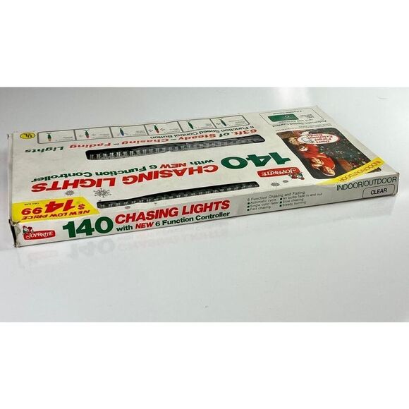 Vtg Joy Brite 6 Variable Function Chaser Christmas Lights 140 ct NOS 63ft CC0756 - Picture 5 of 8